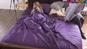 Stepson sneaks into stepmom's bed and surprise fucks her in the butt while dad is in the shower