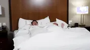 Blonde Stepmom and Stepson Share Hotel Bed
