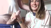 Quick Homemade Handjob from Sexy Camilla Moon with Lot A Cum
