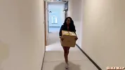 I Helped My New Neighbor Move Her Boxes In So she gave me some Pussy