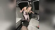 Bridesmaid slips away from the wedding for a backseat quickie