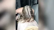 Bridesmaid slips away from the wedding for a backseat quickie