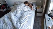 Quick morning sex of a real couple