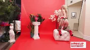 BTS - Petite Blonde Maria Kazi Shows Off The Goods Backstage!