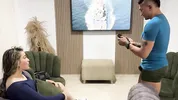 My little slut neighbor visits me and I end up fucking her very hard