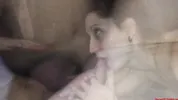 Neighbor fucked petite wife and cum in her mouth (real home video)