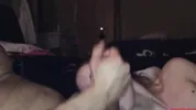 Neighbor fucked petite wife and cum in her mouth (real home video)