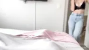 Argentina Stepmom interrupts in the room and takes milk in his mouth