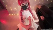 Cum is the best self-care product. Booty girl covers her entire body and face with cum