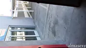 ALMASEXY ON THE STAIRS OF THE PARKING LOT