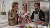 Delphine Films- April Olsen's Naughty Cooking Show Turns Into a Sexy THREESOME