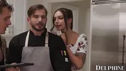 Delphine Films- April Olsen's Naughty Cooking Show Turns Into a Sexy THREESOME