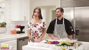 Delphine Films- April Olsen's Naughty Cooking Show Turns Into a Sexy THREESOME