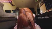 Horny Goth Redhead Teases Boyfriend Then Rides Him Hard On Floor - Sloppy Deepthroat, Reverse Cowgirl, Grool Covered Cock, Rough Missionary & Creampie