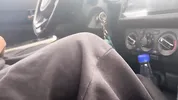 I give the finger to the taxi driver on a busy road in Colombia