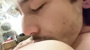 PASSIONATE MAKING OUT - SUCKING AND BITING HER NIPPLES - tongue kissing - OF mixed couple