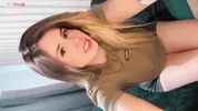 Blonde with a WET PUSSY shakes her ass in a short skirt and red panties
