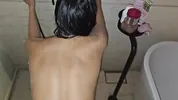 White man destroys Thai slut in shower