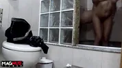 Bathing with Busty in the Shower