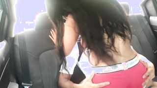 I suck my boyfriend's cock in my friend's car