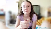Glasses wearing 18 year old college girl gives intense blowjob and sex to senior. Amateur amwf