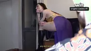 Uruguayan girl, fair-skinned with beautiful breasts and a big butt, shows me her odalisque costume