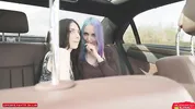 From Lesbian Play to Cock Worship - Backseat Gone Wild - Reislin & Sia_Siberia & RedRock