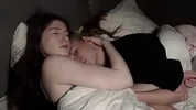 Sensual homemade sex of two young lesbians in the middle of the night