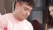 Skinny GF сaught her boyfriend masturbating