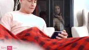 Skinny GF сaught her boyfriend masturbating