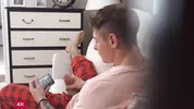 Skinny GF сaught her boyfriend masturbating