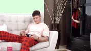 Skinny GF сaught her boyfriend masturbating