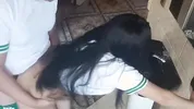 Schoolgirl fucking in the bathroom