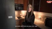 A cunning female realtor is renting out an apartment together with her pussy.
