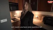 A cunning female realtor is renting out an apartment together with her pussy.