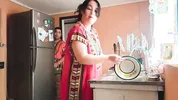 Stepson fucked his indian stepmom while she was cooking in the middle of the day