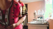 Stepson fucked his indian stepmom while she was cooking in the middle of the day