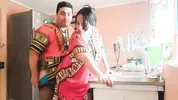 Stepson fucked his indian stepmom while she was cooking in the middle of the day