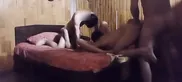 Husband and wife get fucked on the same bed