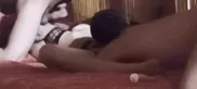 Husband and wife get fucked on the same bed