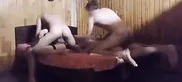Husband and wife get fucked on the same bed