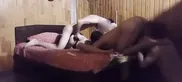 Husband and wife get fucked on the same bed
