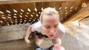 POV: Village vibe. Mature married MILF got stuck in the fence, a neighbor helped and fucked her.