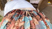 POV: Village vibe. Mature married MILF got stuck in the fence, a neighbor helped and fucked her.