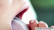 Joi Foot Tease With Brunette Chick Aubree Valentine