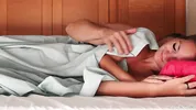 Romantic morning wake up sex with cumshot between her legs