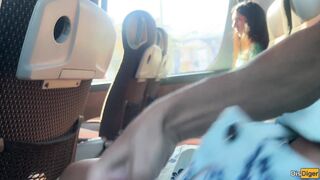 Crazy Man Takes Out His Cock On Public Bus - But Girl Doesn't Lose Her Head And Helps Him Cum