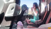 Crazy Man Takes Out His Cock On Public Bus - But Girl Doesn't Lose Her Head And Helps Him Cum