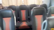 Crazy Man Takes Out His Cock On Public Bus - But Girl Doesn't Lose Her Head And Helps Him Cum