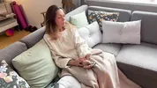 Hot milf got horny and begged to be fucked in the sofa